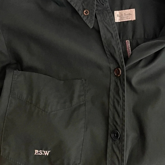 Paul Smith Button Up Shirt Size 6 Short Sleeve V Neck One Pocket Logo Italy - Picture 6 of 8